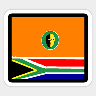 Sporty South African Design on Black Background Sticker